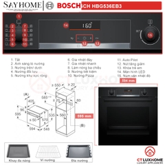 Lò nướng BOSCH HBG536EB3 Series 6 âm tủ 71 Lít tại thành phố Hồ Chí Minh