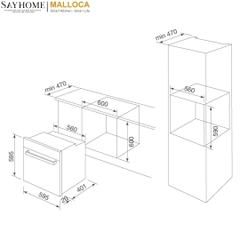 Lò nướng MALLOCA MOV-606 AF âm tủ 60 Lít - Hàng chính hãng