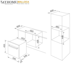 Lò nướng điện âm tủ 40 Lít Malloca MOV-40CP tại thành phố Hồ Chí Minh