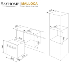 Lò nướng MALLOCA MOV-659 PGR âm tủ dung tích 65 Lít - Hàng chính hãng