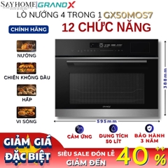 Lò nướng tích hợp lò vi sóng, lò hấp và nối chiên không dầu GrandX GX50MOS7 tại thành phố Hồ Chí Minh
