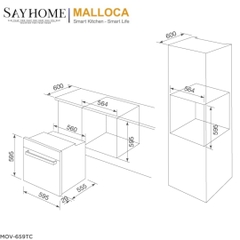 Lò nướng MALLOCA MOV-659TC âm tủ 70 Lít - Hàng chính hãng