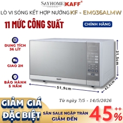 Lò vi sóng kết hợp nướng KAFF KF-EM036ALMW 36Lít  - Hàng chính hãng KAFF