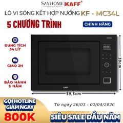 Lò vi sóng kết hợp nướng KAFF KF-MC34L âm tủ 34 lít - Bảo hành chính hãng 5 năm