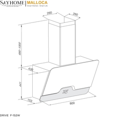 Máy hút mùi dạng TV DRIVE Malloca F-152W tại thành phố Hồ Chí Minh