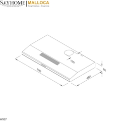 Máy hút mùi âm tủ H107 tại Malloca thành phố Hồ Chí Minh