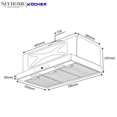 Máy hút mùi âm tủ Kocher Turbo X-350D tại thành phố Hồ Chí Minh