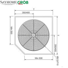 Mâm xoay GROB GR-360A/360B góc 360 độ inox mạ Crom, nan tròn tại thành phố Hồ Chí Minh