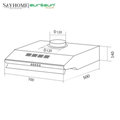 Máy hút mùi âm tủ EUROSUN EH-70C18V/EH-70C18S tại thành phố Hồ Chí Minh
