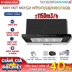 Máy hút mùi GrandX GX H70F85B/ GX H70F85G/ GX H80F85B âm tủ tại Thành phố Hồ Chí Minh