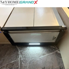 Máy hút mùi GrandX GX H60F56B / GX H70F56B âm tủ, ray kéo, màu đen - Hàng chính hãng