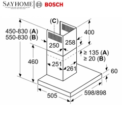 máy hút mùi Bosch DWB97BK61T Chữ T Serie 4 tại thành phố Hồ Chí Minh