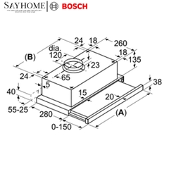 Máy Hút Mùi Bosch DFT63CA61B Âm Tủ Serie 2 tại thành phố Hồ Chí Minh