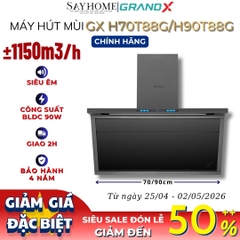 Máy hút mùi GrandX GX H70T88G/ GX H90T88G kính vát, áp tường - Hàng chính hãng