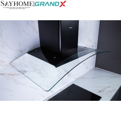 Máy hút mùi GrandX GX H70C62B/ GX H90C62B kính cong, màu đen - Hàng chính hãng