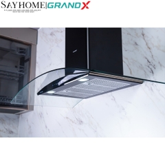 Máy hút mùi GrandX GX H70C62B/ GX H90C62B kính cong, màu đen - Hàng chính hãng
