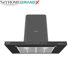 Máy hút mùi GrandX GX H70C69G/ GX H90C69G kính toa, áp tường, màu xám titan - Hàng chính hãng