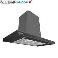 Máy hút mùi GrandX GX H70C69G/ GX H90C69G kính toa, áp tường, màu xám titan - Hàng chính hãng