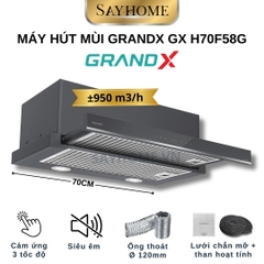 Máy hút mùi GrandX GX H70F58G âm tủ, ray kéo, màu xám - Hàng chính hãng