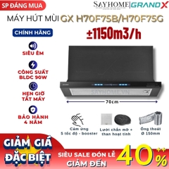 Máy hút mùi GrandX GX H70F75B/ GX H70F75G âm tủ ray kéo tại Thành phố Hồ Chí Minh