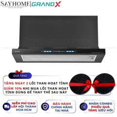 Máy hút mùi GrandX GX H70F75B/ GX H70F75G âm tủ, ray kéo - Hàng chính hãng