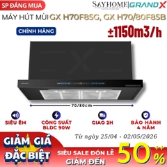 Máy hút mùi GrandX GX H70F85B/ GX H70F85G/ GX H80F85B âm tủ - Hàng chính hãng