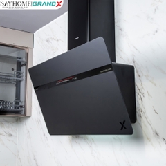 Máy hút mùi GrandX GX H70S86B/ GX H90S86B kính vát, áp tường, màu đen - Hàng chính hãng