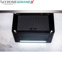 Máy hút mùi GrandX GX H70S86B/ GX H90S86B kính vát, áp tường, màu đen - Hàng chính hãng