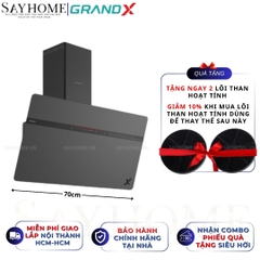 Máy hút mùi GrandX GX H70S86G/ GX H90S86G kính vát, áp tường, màu xám - Hàng chính hãng