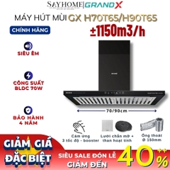 Máy hút mùi GrandX GX H70T65/ GX H90T65 kính toa, áp tường tại Thành phố Hồ Chí Minh