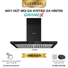 Máy hút mùi GrandX GX H70T65/ GX H90T65 kính toa, áp tường - Hàng chính hãng