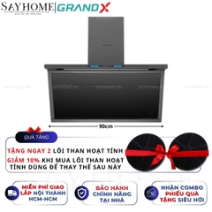 Máy hút mùi GrandX GX H70T88G/ GX H90T88G kính vát, áp tường - Hàng chính hãng