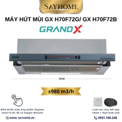 Máy hút mùi GrandX GX H70F72G / GX H70F72B âm tủ, ray kéo - Hàng chính hãng