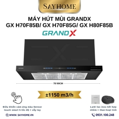 Máy hút mùi GrandX GX H70F85B/ GX H70F85G/ GX H80F85B âm tủ, ray kéo - Hàng chính hãng
