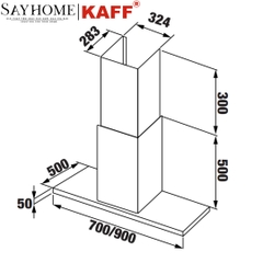 Máy hút mùi KAFF KF - 771B/991B New Black chữ T - Bảo hành chính hãng 3 năm