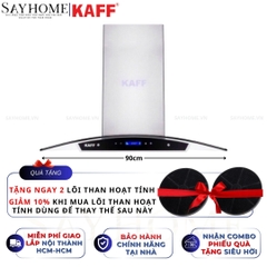 Máy hút mùi KAFF KF-GB027, KF-GB029 kính cong áp tường cảm ứng - Bảo hành chính hãng 3 năm