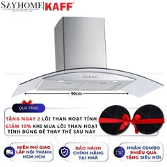 Máy hút mùi KAFF KF-GB705/GB905 kính cong áp tường - Bảo hành chính hãng 3 năm