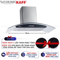 Máy hút mùi KAFF KF-GB706/GB906 kính cong áp tường - Bảo hành chính hãng 3 năm