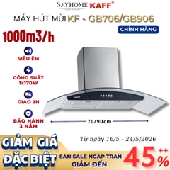 Máy hút mùi KAFF KF-GB706/GB906 kính cong áp tường - Bảo hành chính hãng 3 năm