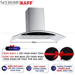 Máy hút mùi KAFF KF-GB773, KF-GB973 kính cong áp tường cảm ứng - Bảo hành chính hãng 3 năm