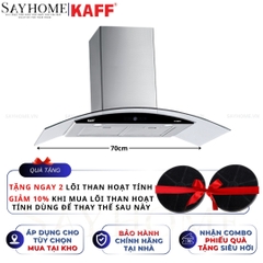 Máy hút mùi KAFF KF-GB773, KF-GB973 kính cong áp tường cảm ứng - Bảo hành chính hãng 3 năm