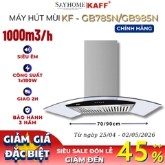 Máy hút mùi KAFF KF-GB785N/GB985N kính cong áp tường - Bảo hành chính hãng 3 năm