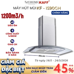 Máy hút mùi KAFF KF-IS90GH kính cong độc lập - Bảo hành chính hãng 3 năm
