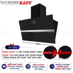 Máy hút mùi KAFF KF-LUX AT70FH/ AT90FH BK dạng TV cảm ứng - điều khiển từ xa - Bảo hành chính hãng 3 năm