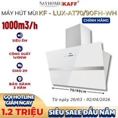 Máy hút mùi KAFF KF-LUX AT70FH/ AT90FH WH dạng TV cảm ứng và điều khiển từ xa - Bảo hành chính hãng 3 năm