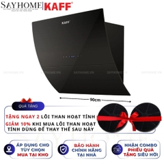 Máy hút mùi KAFF KF-LUX AT70H/ AT90H BK kính vát cảm ứng - điều khiển từ xa - Bảo hành chính hãng 3 năm