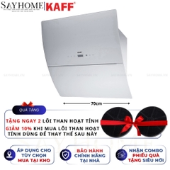 Máy hút mùi KAFF KF-LUX-AT70H/AT90H-WH kính vát - Bảo hành chính hãng 3 năm