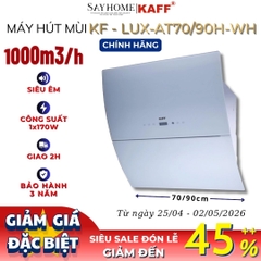 Máy hút mùi KAFF KF-LUX-AT70H/AT90H-WH kính vát - Bảo hành chính hãng 3 năm
