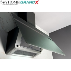 Máy hút mùi GrandX GX H70S86G/ GX H90S86G kính vát, áp tường, màu xám - Hàng chính hãng