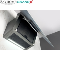 Máy hút mùi GrandX GX H70S86G/ GX H90S86G kính vát, áp tường, màu xám - Hàng chính hãng
